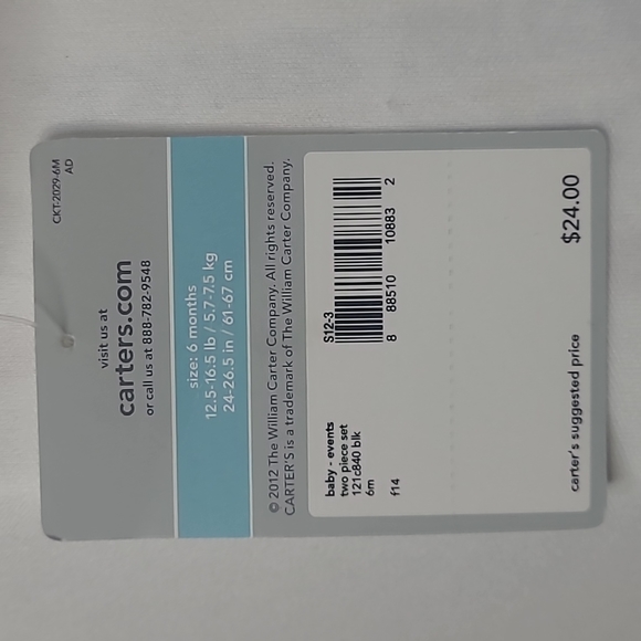 Carter's Baby HO HO HO Dashing Through The Snow 2 Piece set Long Sleeve . Sz 6M - Picture 4 of 4